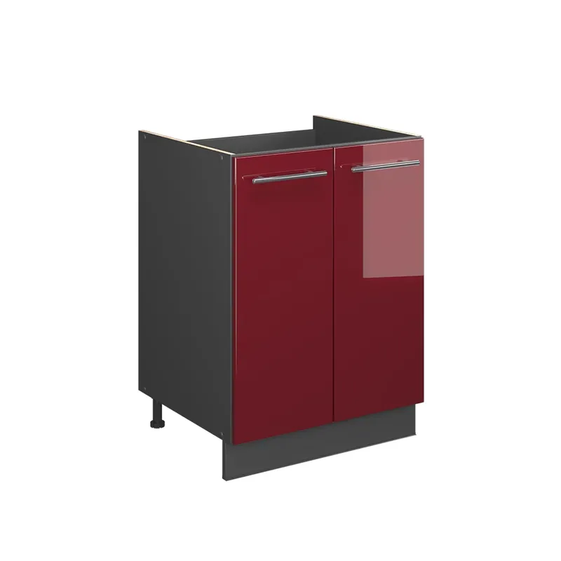 Skříňka pod dřez Fame-Line Bordó červená vysoký lesk/Antracit 60 cm Vicco Tovární Cena