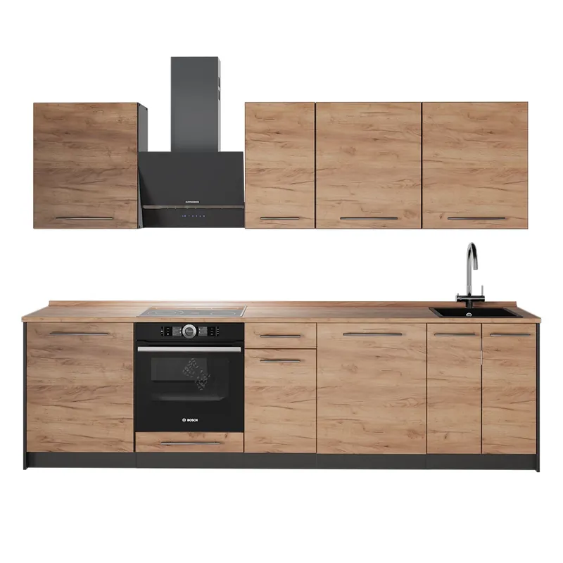 Kuchyňský kout Fame-Line Zlatý mocný dub/Antracit 280 cm, PD Dub Vicco Sezónní Sleva