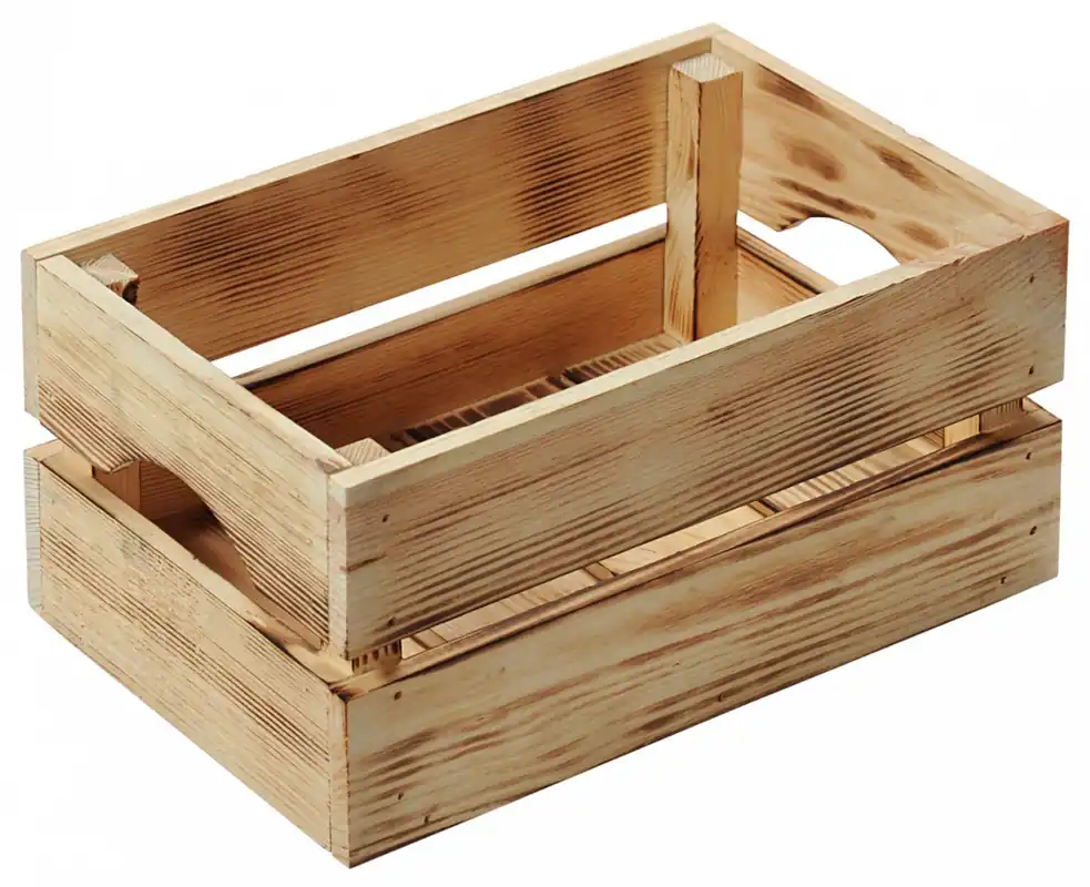 Dřevěná opálená bedýnka 30 x 20 x 15 cm Časově Omezené