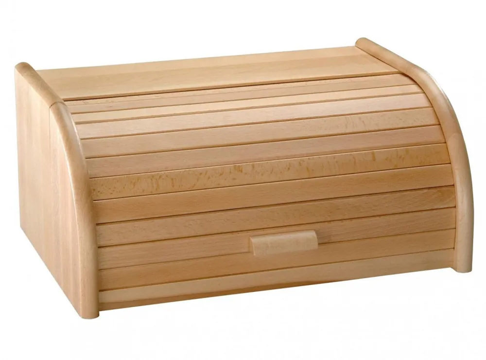 Dřevěný chlebník s rolovacím víkem, 30,5 x 15,5 x 20,5 cm Výprodej