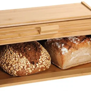 Dřevěný chlebník s rolovacím víkem, 40 x 17 x 27 cm Jen Po Omezenou Doba