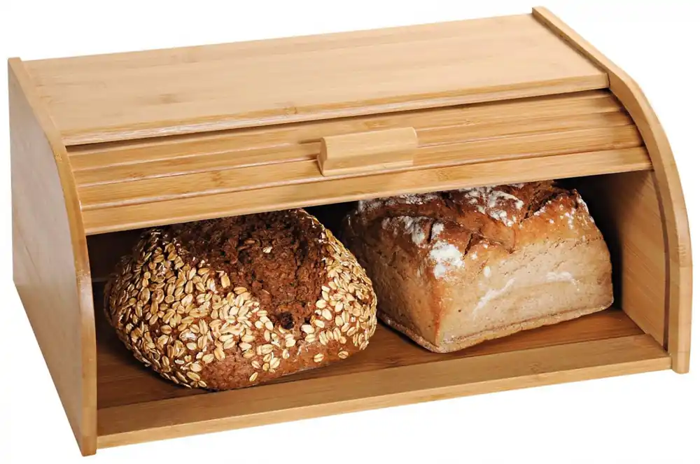 Dřevěný chlebník s rolovacím víkem, 40 x 17 x 27 cm Jen Po Omezenou Doba