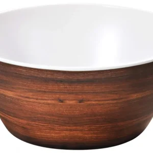 Plastová miska na ovoce a saláty, průměr 15 cm, dekor tmavého dřeva Vysoce Kvalitní
