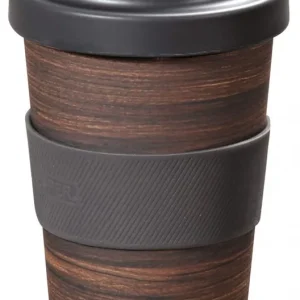 Kelímek na kávu melaminový s dekorem Tmavé dřevo, 400 ml Zlevněný