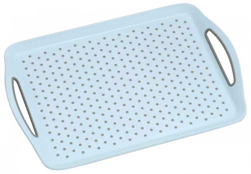 Must-Have Servírovací tác plastový, protiskluzový modrý 45,5 x 32 cm