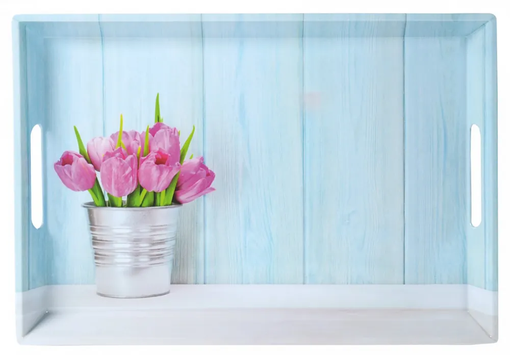 Servírovací tác s motivem tulipánů 50 x 35 cm Nízká Cena