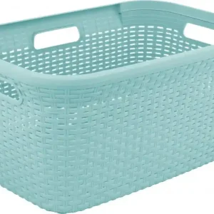 Koš na čisté prádlo RATTAN 45l - světle modrý Super Cena