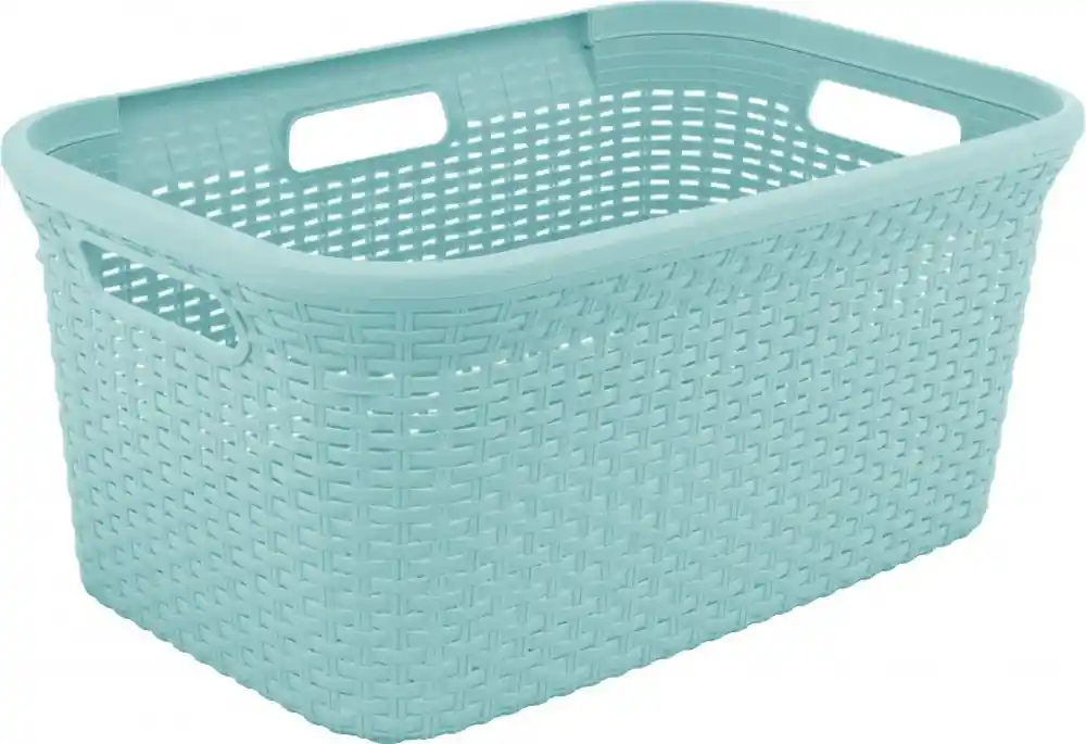 Koš na čisté prádlo RATTAN 45l - světle modrý Super Cena