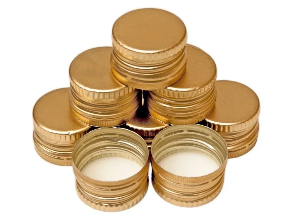 Uzávěr PP 28x18mm alkork, závit, pojistka, zlatý Super Cena