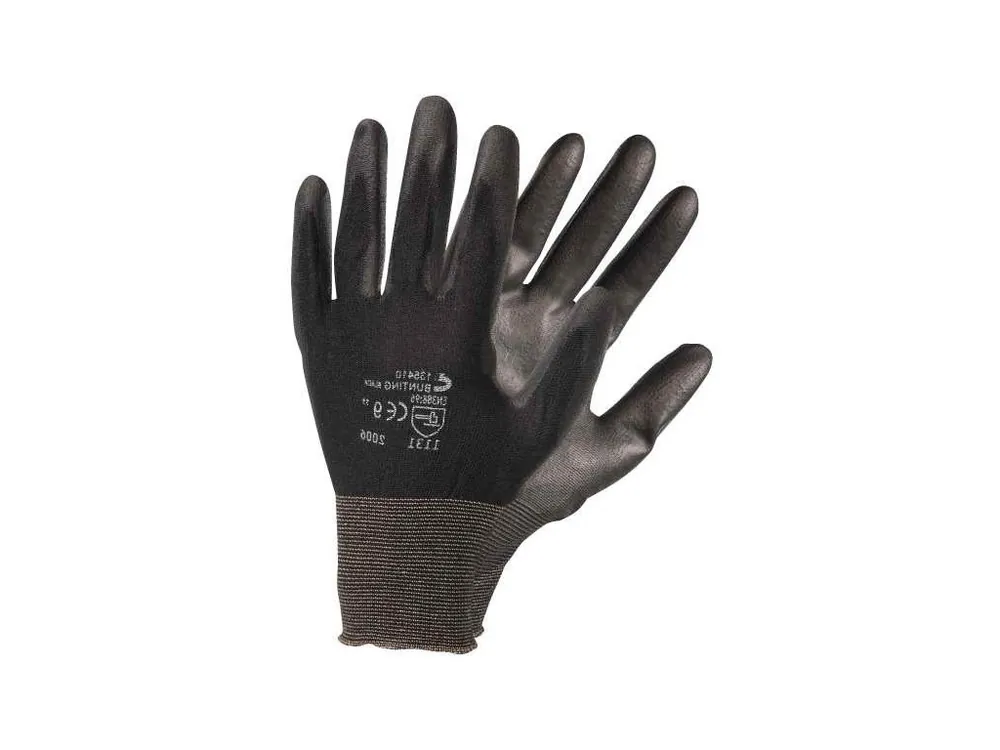 Rukavice pracovní nylon/PU BUNTING BLACK XL(10) Ihned K Objednání