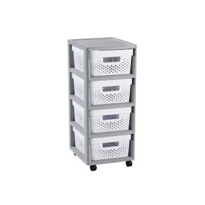 Komoda plast 4patra INFINITY 4x10L bílá/šedá Cenová Bomba