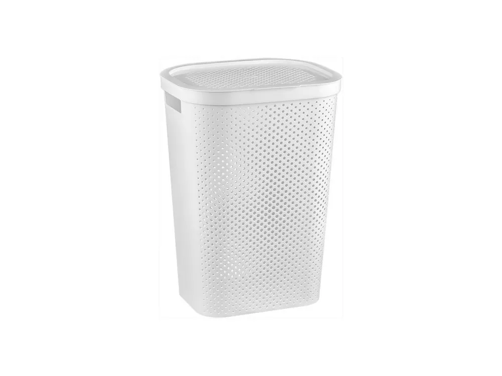Koš špinavé prádlo 60L INFINITY DOTS bílá Zlevněný
