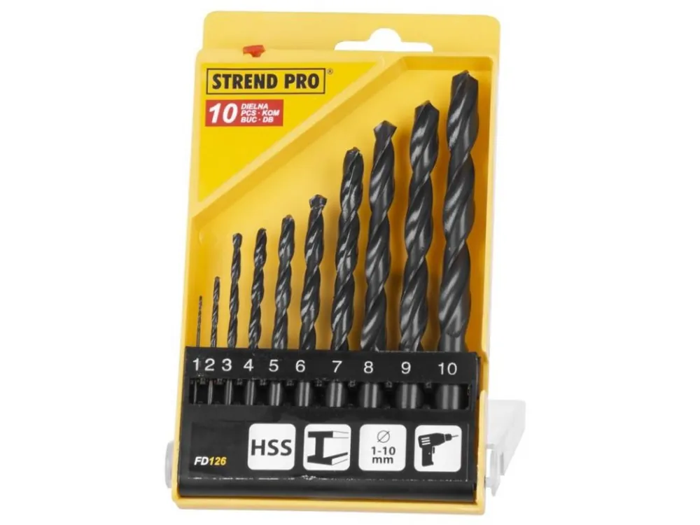 Vrtáky kovu ¤1-10mm 10ks HSS STREND PRO Kup Teď