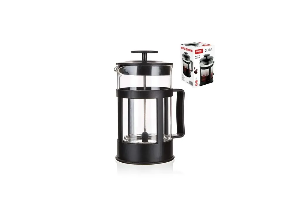 Konvice french press 1000ml sklo/PH/nerez s filtrem CLARA Přímo Od Výrobce