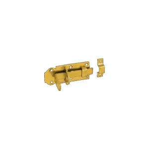 Tovární Cena Zástrč petlice 140x55mm s protikusem zamykací Zn žlutá