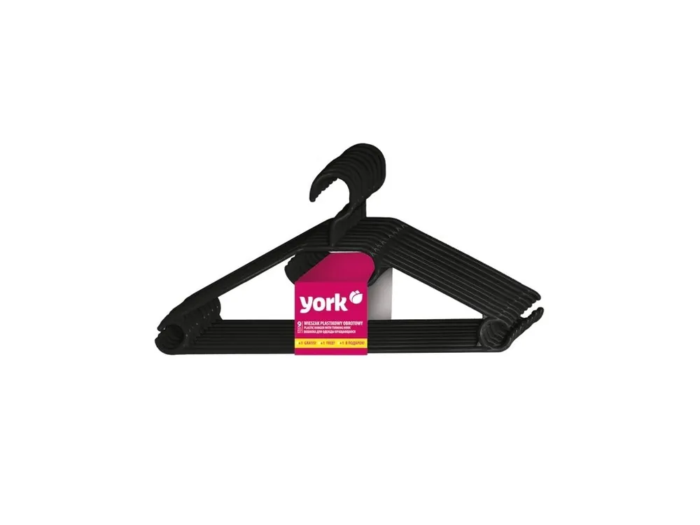 Speciální Cena Ramínko plast 39cm sada 10ks, otočný háček YORK, mix barev