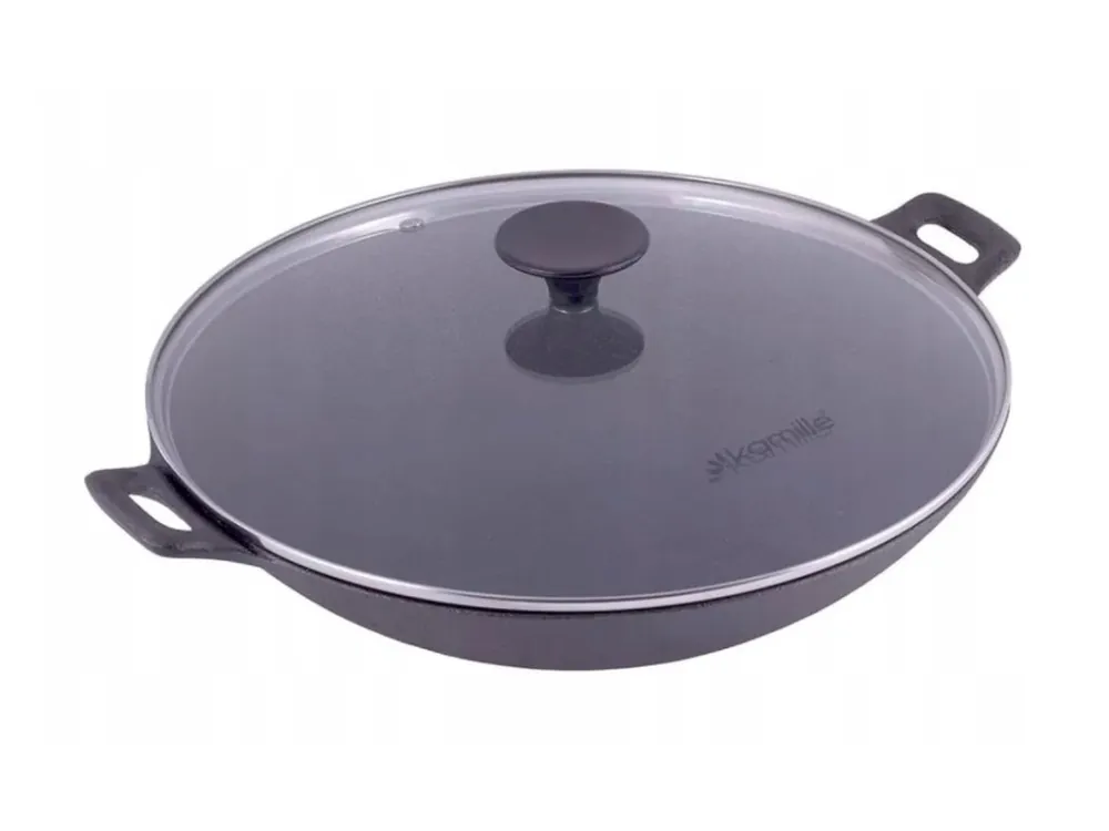 Must-Have Pánev WOK litina ¤30cm s poklicí KAMILLE