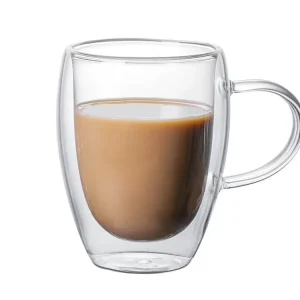Nejlepší Volba Hrnek sklo 350ml dvoustěnný ucho TRG-36