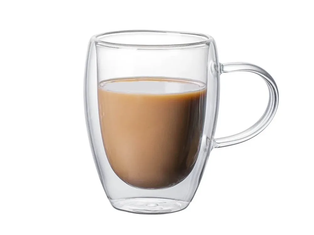 Nejlepší Volba Hrnek sklo 350ml dvoustěnný ucho TRG-36