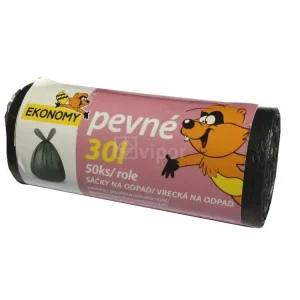 Pytle na odpad 30L/50ks, 50x60cm, 10µm, EKO HDPE černá Finální Výprodej