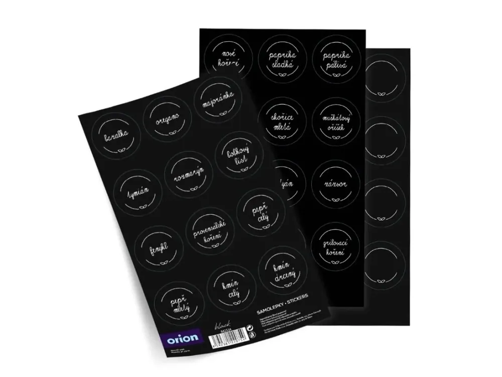 Finální Výprodej Samolepky na kořenky BLACK mix 36 ks