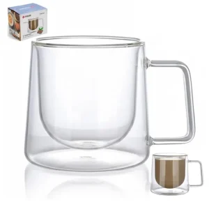 Cenový Hit Hrnek sklo 250ml dvoustěnný ucho TRG-55