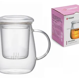 Hrnek sklo 500ml s filtrem a víčkem TRG5001 Aktuální