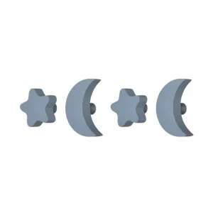 Akční Cena Háčky Stars and Moons hooks Grey - set 4 ks