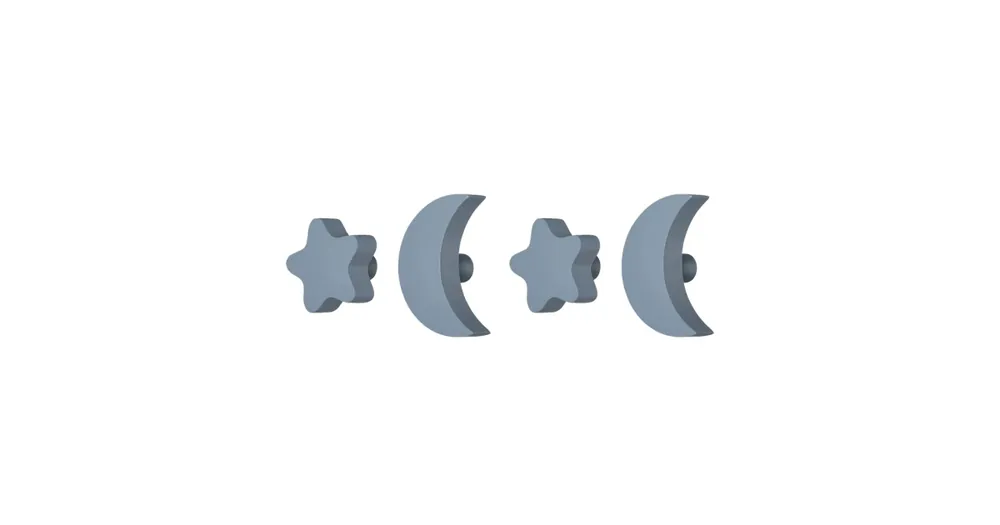 Sezónní Sleva Háčiky Stars and Moons hooks Grey - set 4 ks
