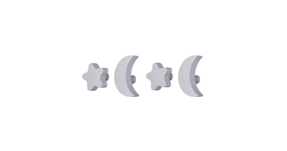 Ihned K Objednání Háčiky Stars and Moons hooks Lilac - set 4 ks
