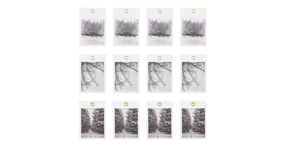 Přímo Od Výrobce Jmenovky na dárky White Winter - 12 ks