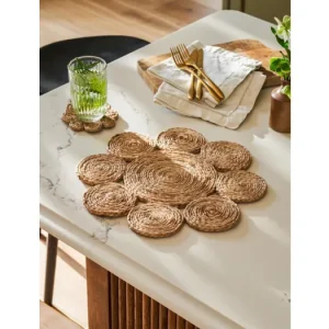 Jutové prostírání Enslow Natural - set 4 ks Levný