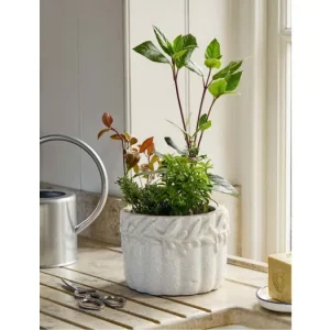 Kameninový kvetináč Cetara Rustic White 18 cm Cenový Hit