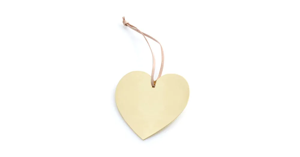 Mosazná vánoční ozdoba s koženým poutkem Heart Novinka
