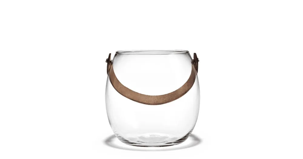 Nádoba s koženým pútkom Design With Light 17 cm Sleva