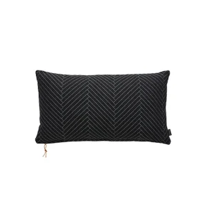 Nadýchaný polštář Herringbone černý dlouhý Nejprodávanější