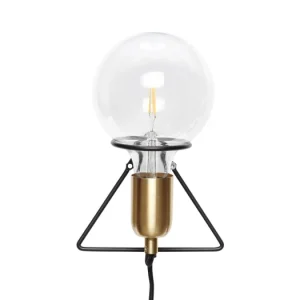 Nástěnná mosazná lampa černá Sleva