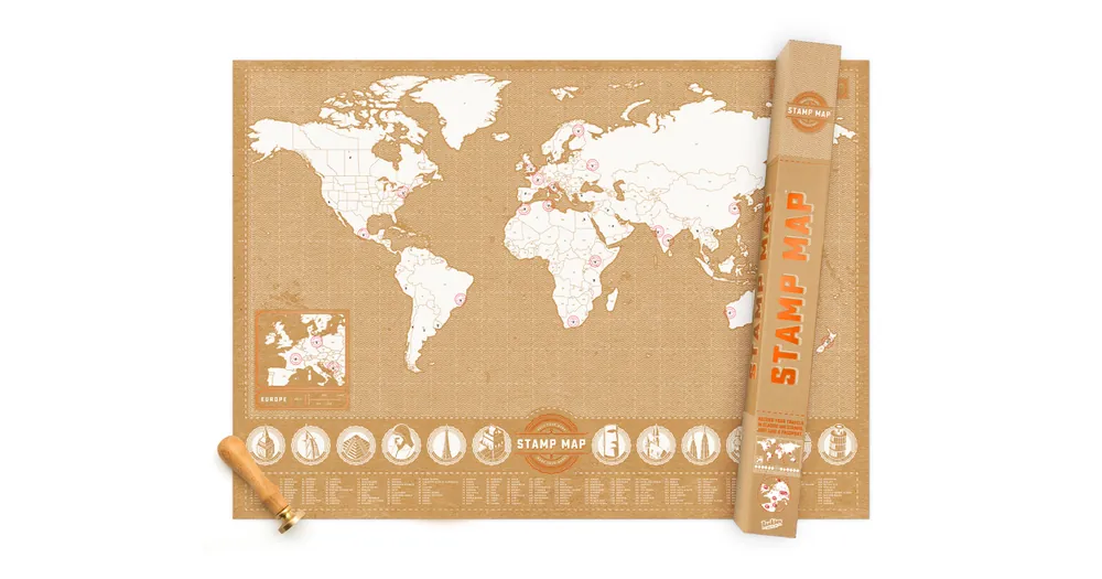 Akční Cena Nástenná pečiatkovacia mapa sveta Stamp Map