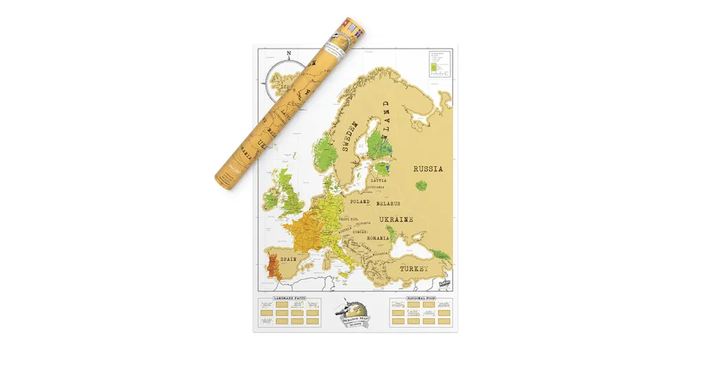 Cenově Výhodný Nástěnná stírací mapa Evropy