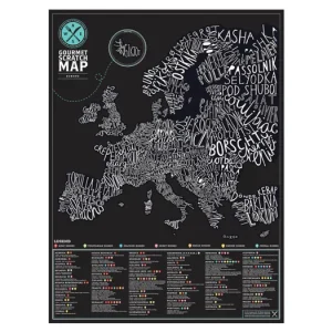 Nástenná stieracia mapa Európy Gourmet Edition Must-Have