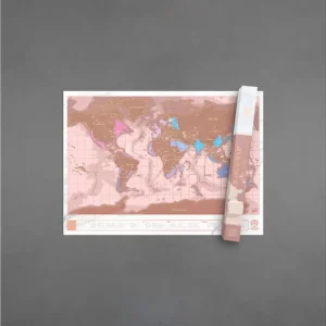 Hit Sezóny Nástěnná stírací mapa světa Rose Gold Edition
