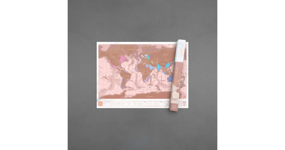 Hit Sezóny Nástěnná stírací mapa světa Rose Gold Edition