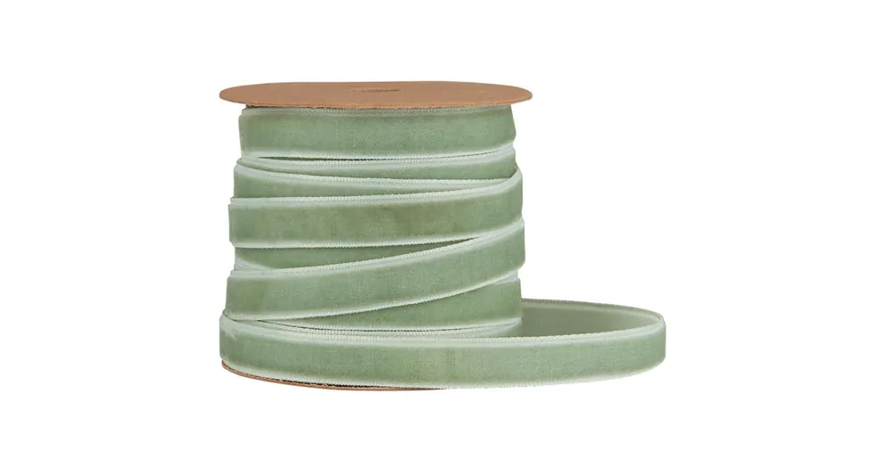 Sezónní Sleva Zamatová stuha Dusty Green 10 m