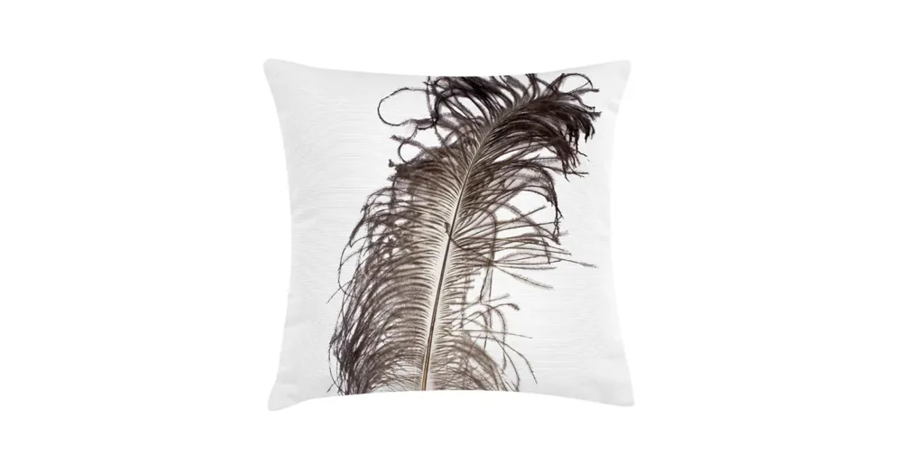 Rychlé Dodání Šedý polštář s potiskem Feather