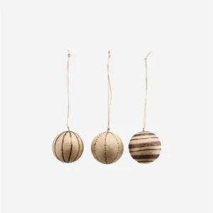 Značkový Set 3 ks vánočních ozdob Craft Glitter Brown 5 cm