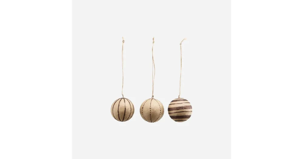 Značkový Set 3 ks vánočních ozdob Craft Glitter Brown 5 cm