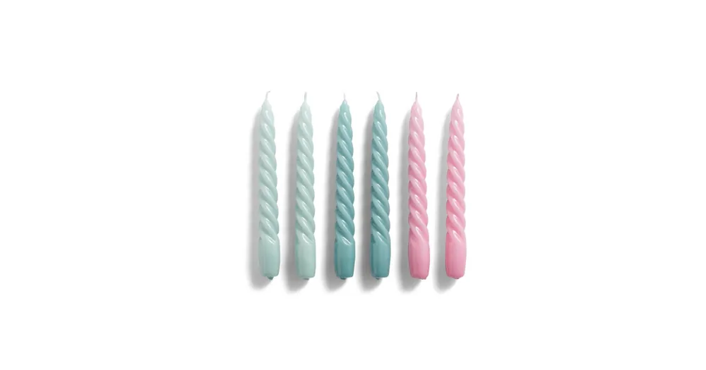 Odeslání Ihned Set 6 ks sviečok Twist Arctic Teal Pink
