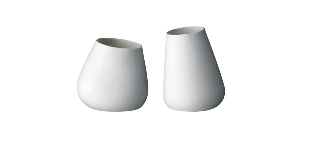 Set bílých porcelánových svícnů Roundy Poslední Šance
