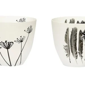 Ihned K Objednání Súprava čiernobielych porcelánových svietnikov Feather