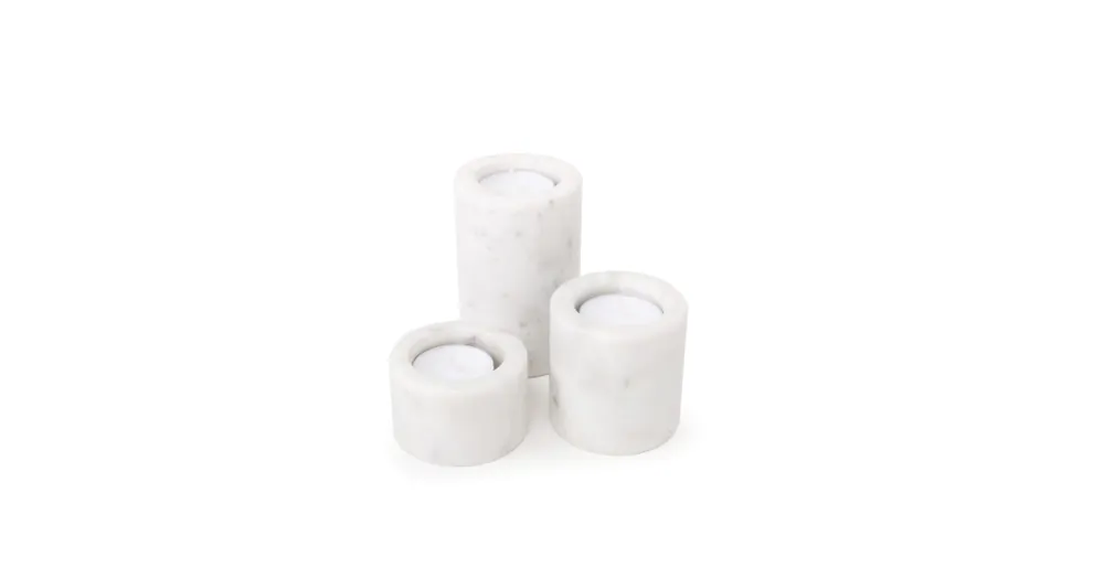 Set mramorových bílých svícnů Luz Koupit Online